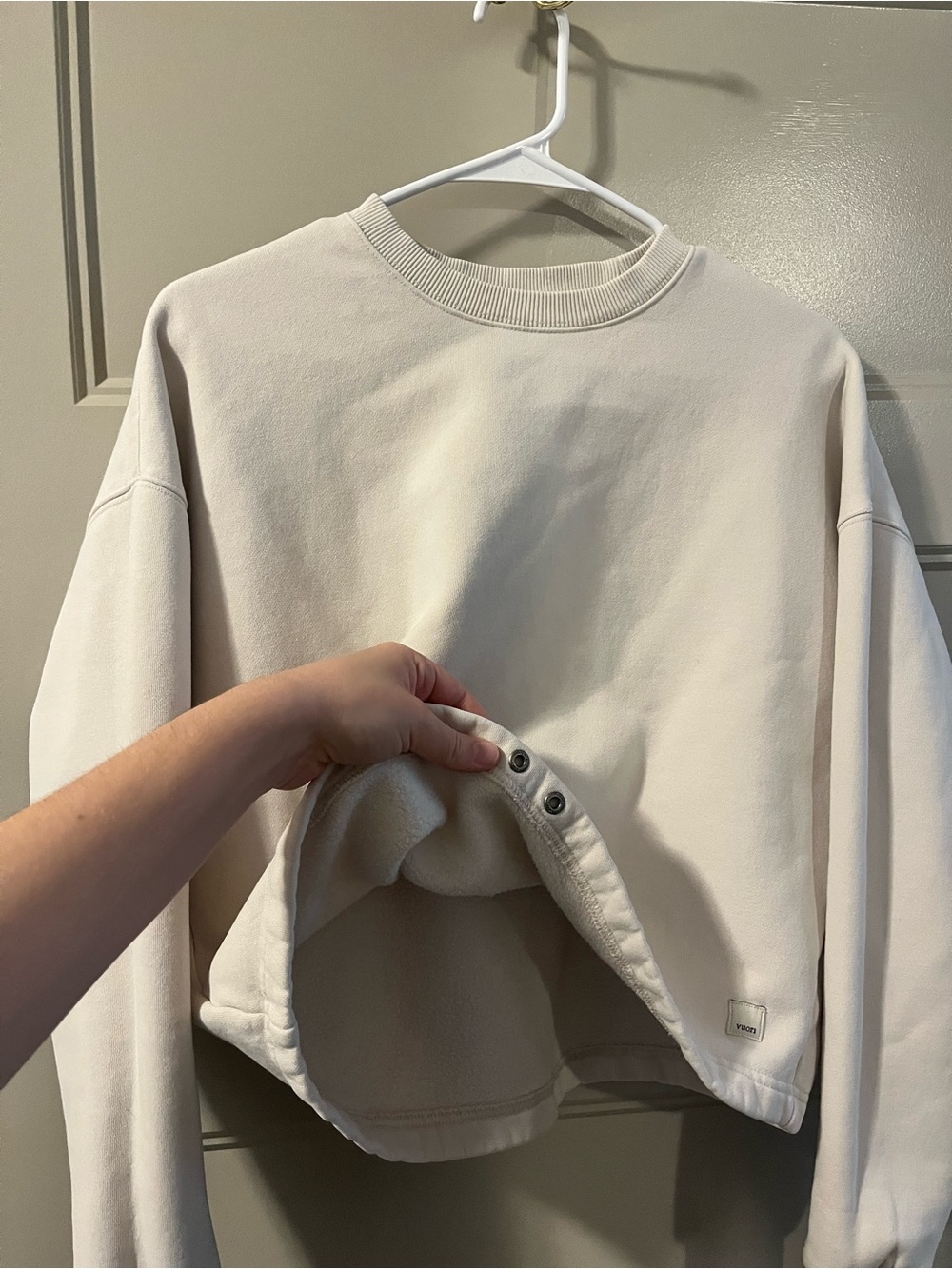 Vuori Women's Crewneck Sweater in Soft Beige - Picture 7 of 7